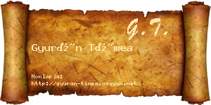 Gyurán Tímea névjegykártya